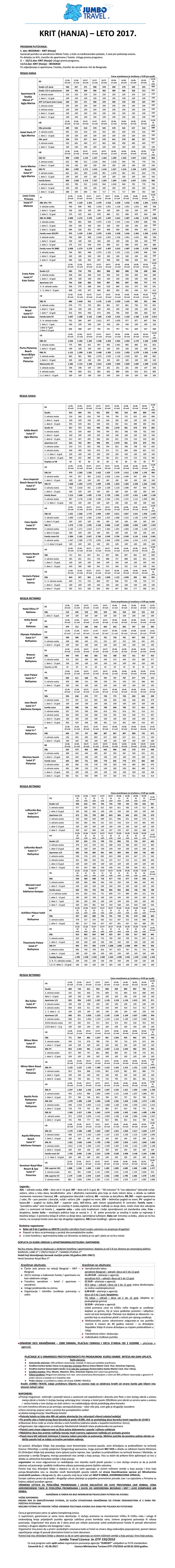 Krit Hanja LETO 2017 - redovni cen br 2. od 01.06.2017.