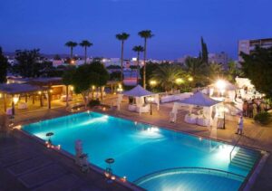 Ajax Hotel-Limassol-Jumbo Travel-swiming pool at night